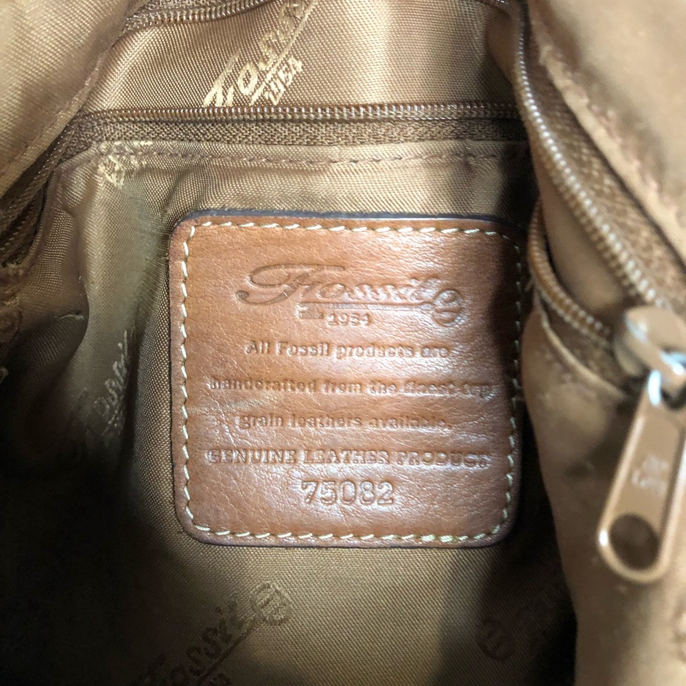 Fossil Cognac Leather Medium Size Shoulder Bag - Picture 4 of 6